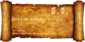 Botlik Vince névjegykártya